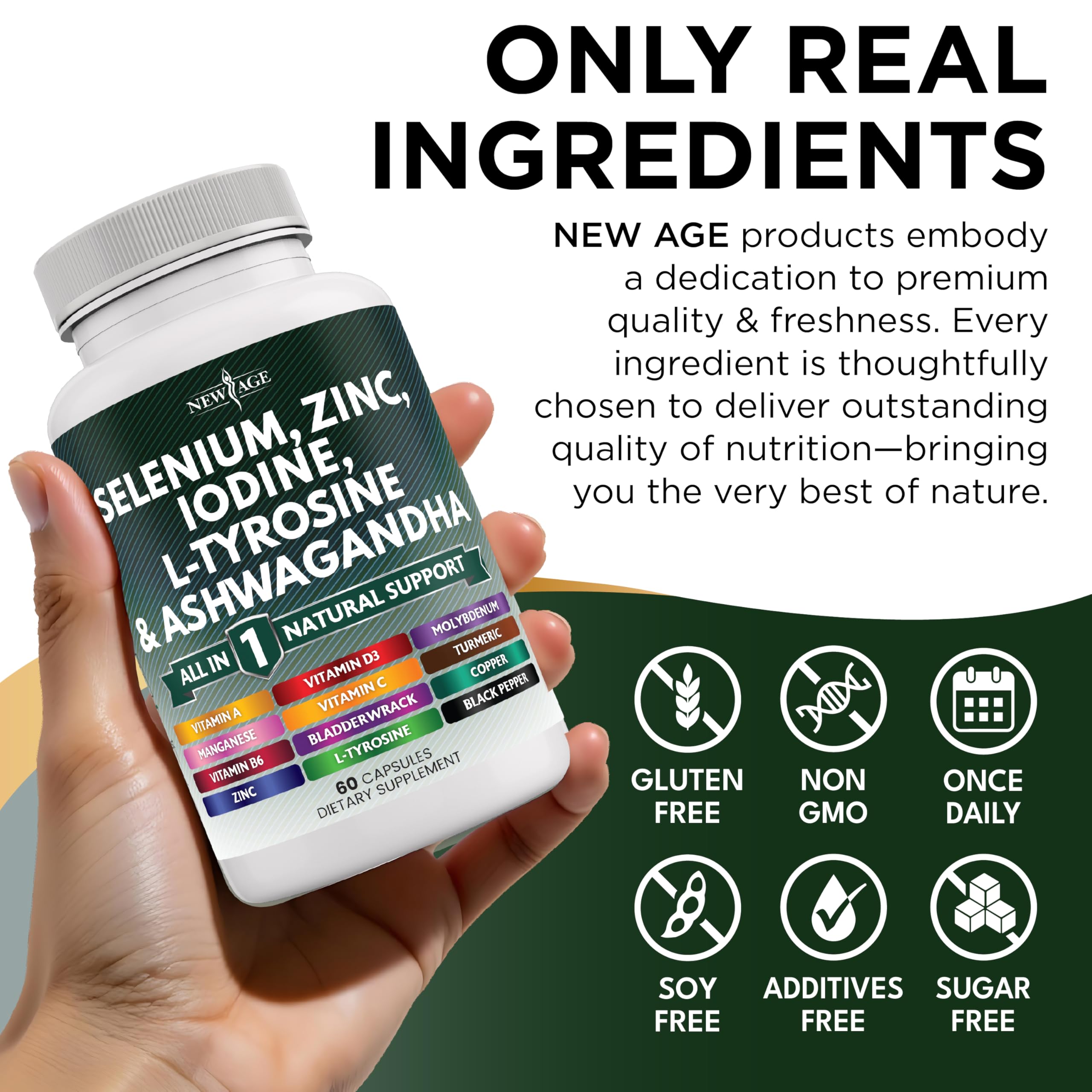 NEW AGE pack of three 60-count bottles for convenience