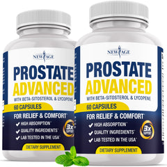 NEW AGE Prostate bottle front showing vegan formula for daily support
