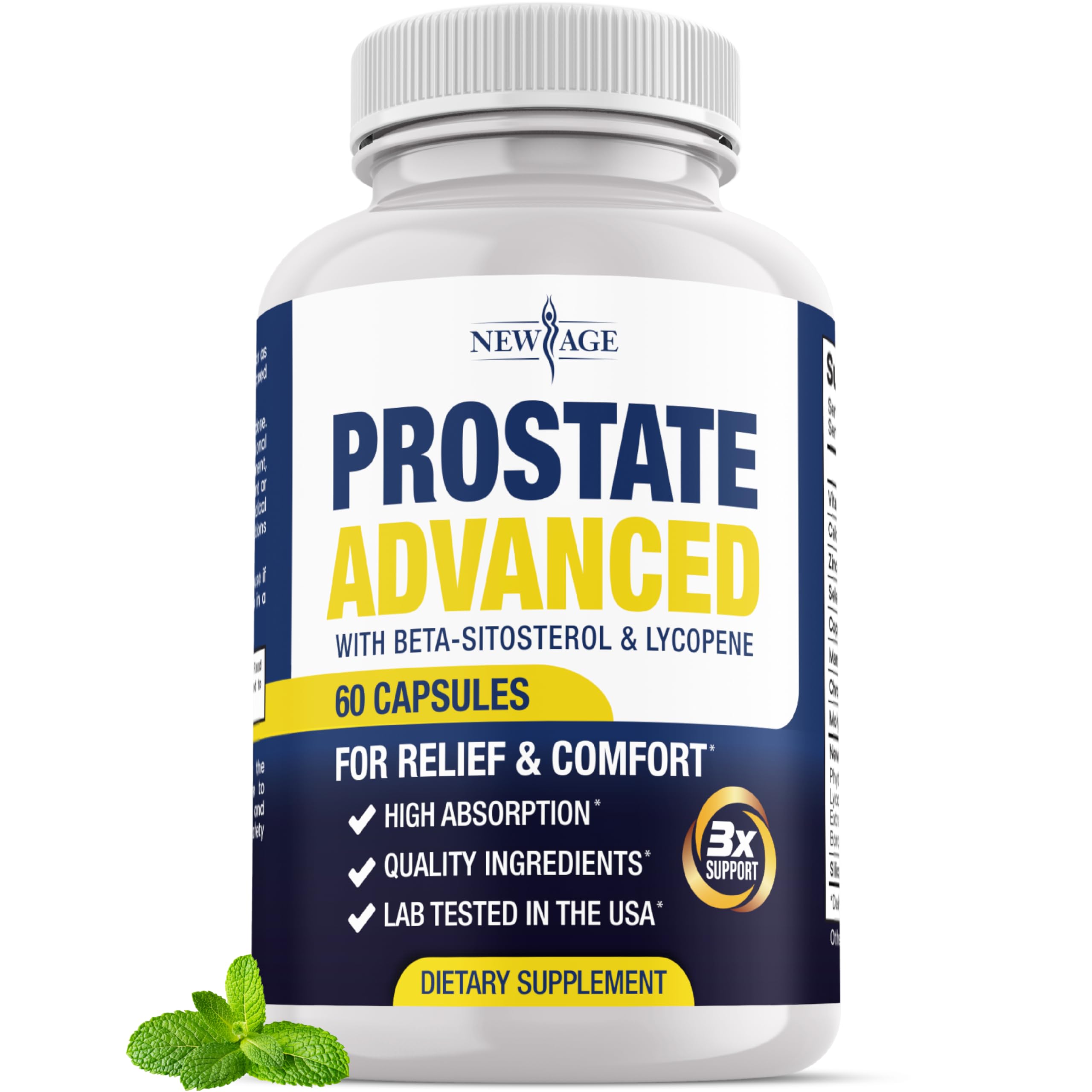 NEW AGE Prostate bottle with capsules for urinary support and daily male wellness