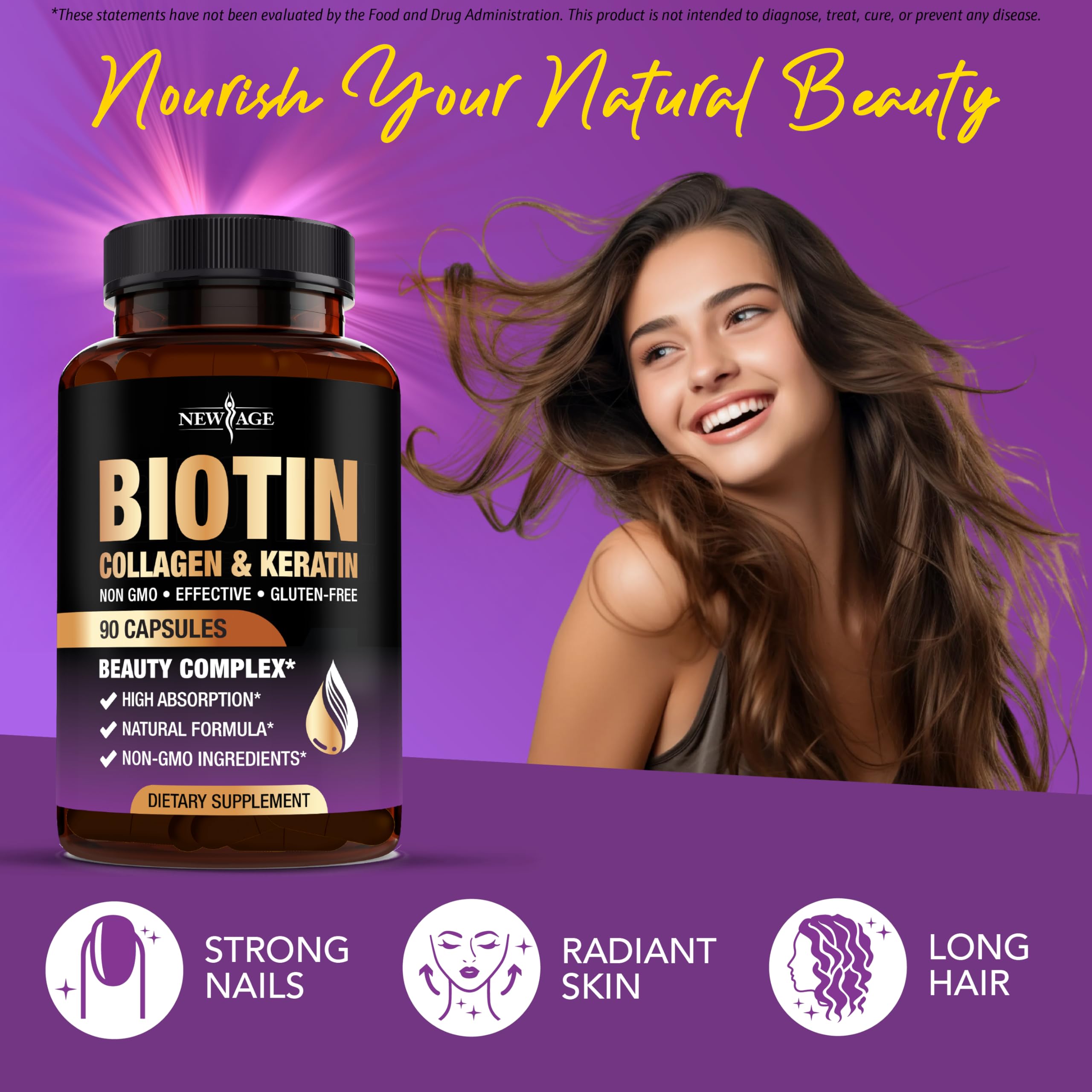 NEW AGE pumpkin seed MSM ingredients on jar imply holistic beauty support.