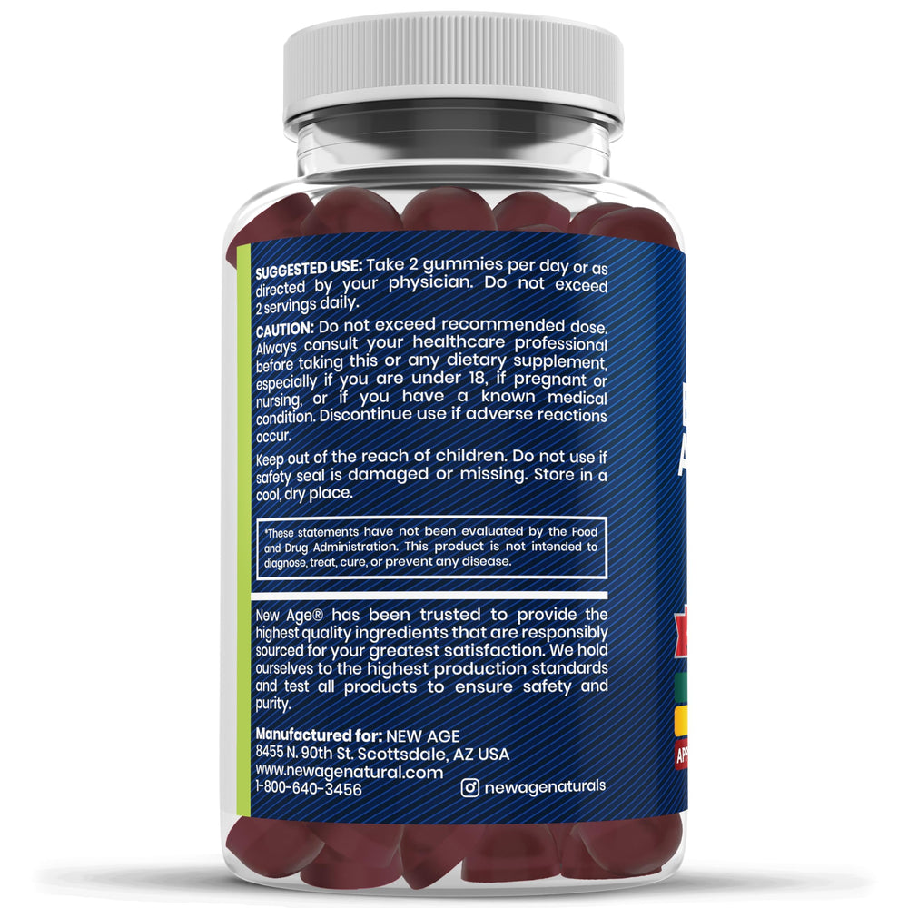 New Age Sea Moss Gummies jar shows 120 count for daily routine