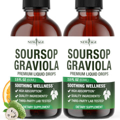 New Age Soursop Drops bottle for easy daily wellness support.