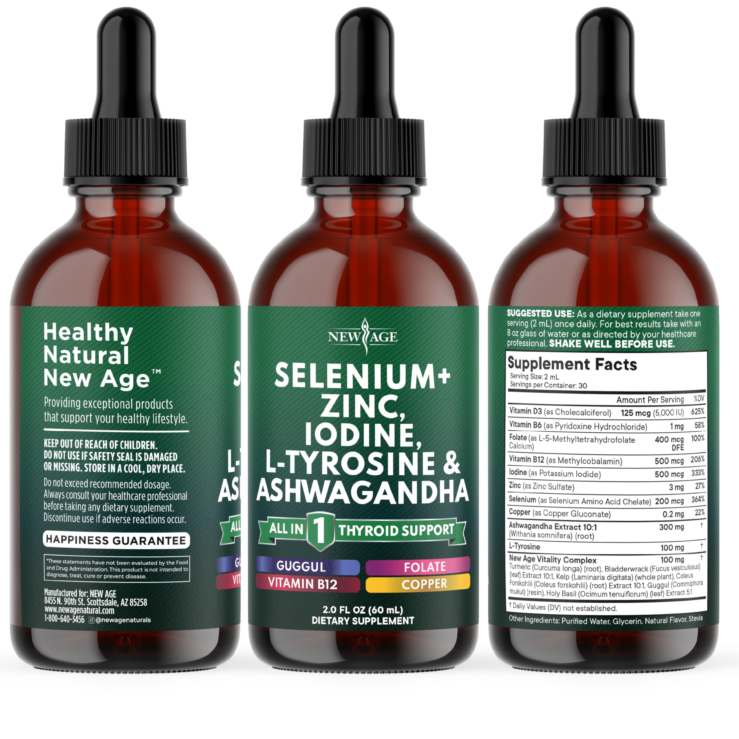 NEW AGE Thyroid Support Drops made in USA in GMP-certified facility for purity.