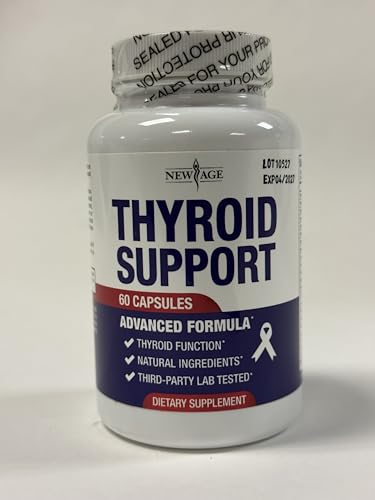 NEW AGE Thyroid Support label closeup highlighting minerals and herb blends