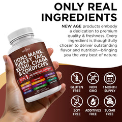 NEW AGE Two-capsule serving image demonstrates easy, consistent daily dosing