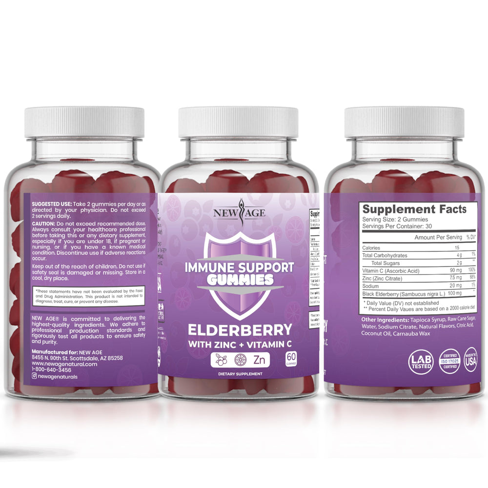 New Age USA brand seal with third-party testing badge on packaging