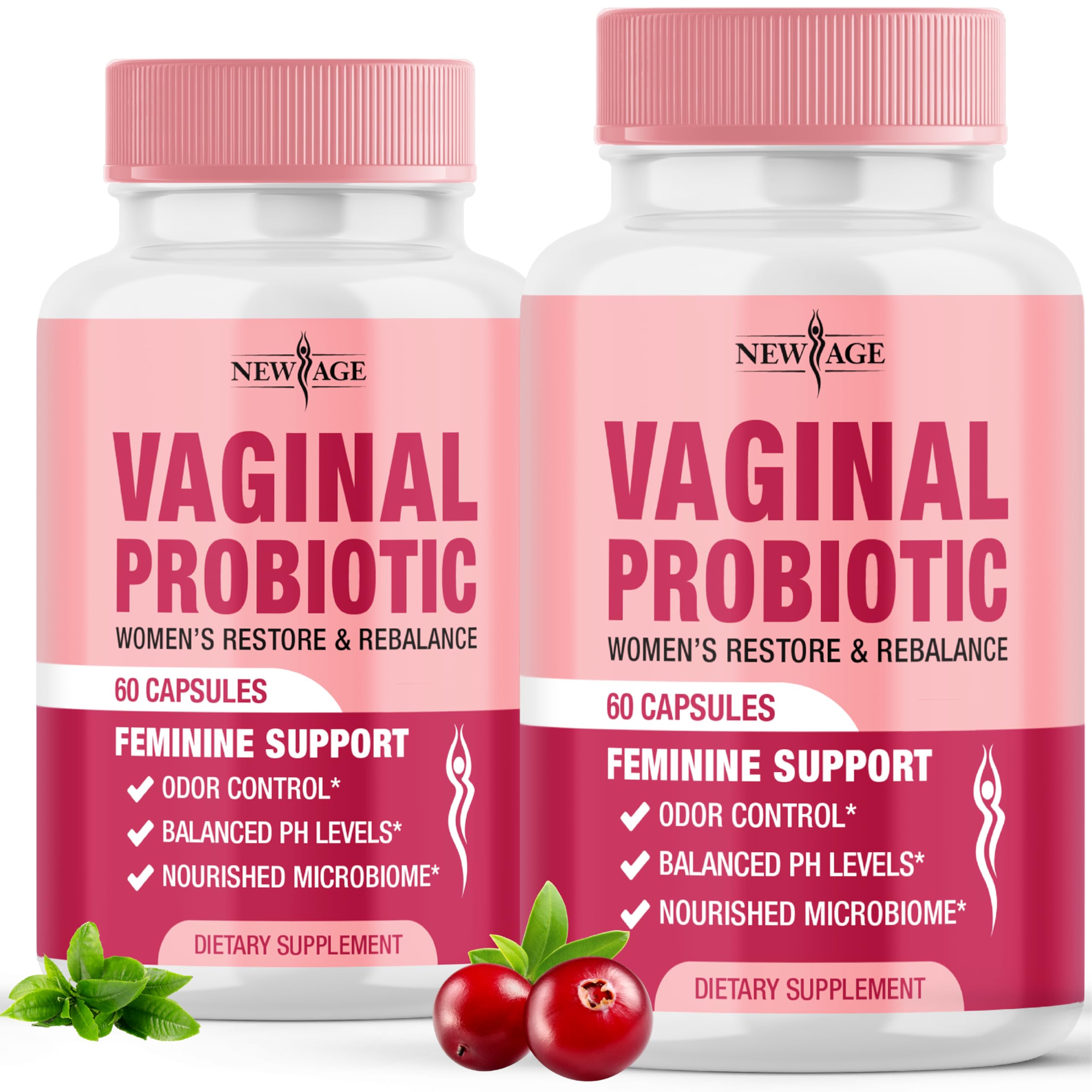 New Age Vaginal Probiotics capsules bottle for daily balance