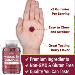 New Age Vitamin B Complex Gummies packaging note; made in the USA.