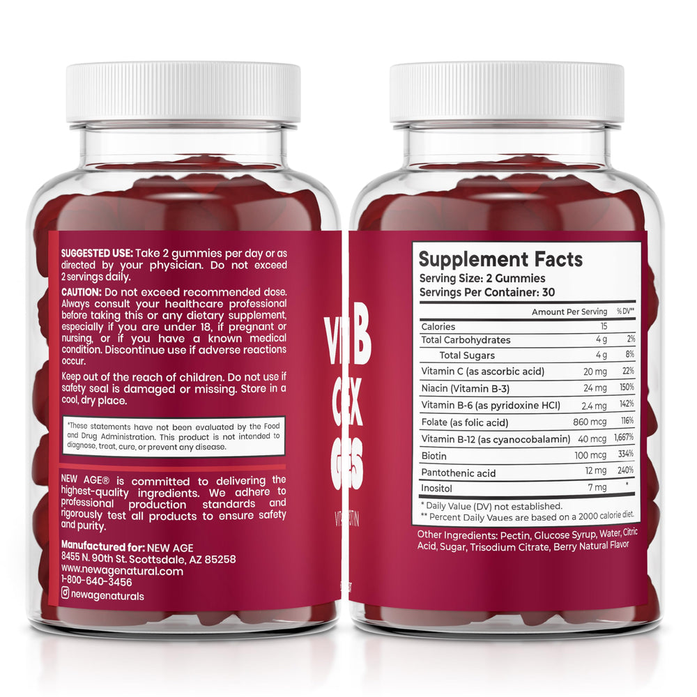 New Age Vitamin B Complex Gummies two-pack on a clean surface.