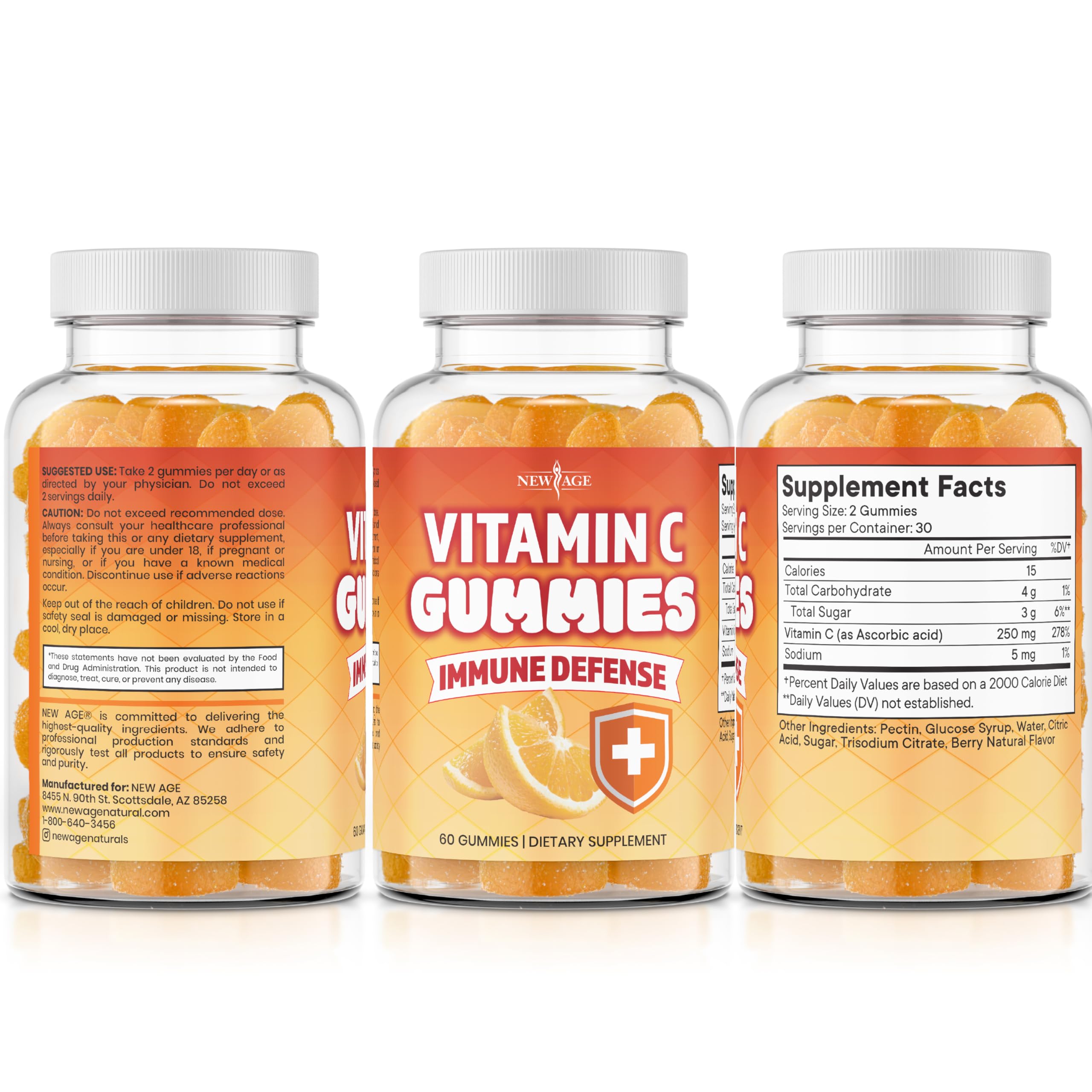 180-count bottle of NEW AGE Vitamin C Gummies