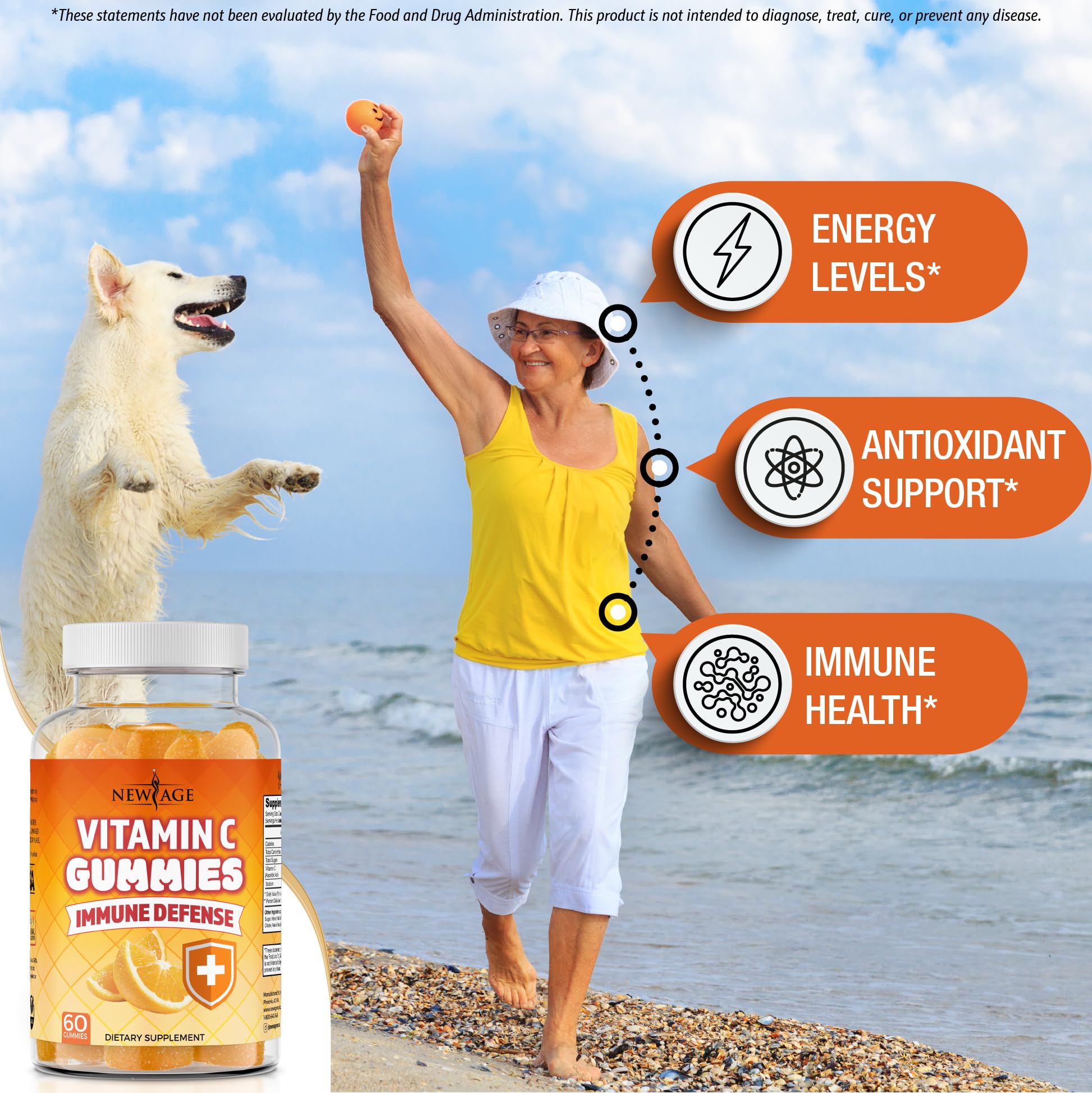 Family enjoying NEW AGE Vitamin C Gummies as a shared snack