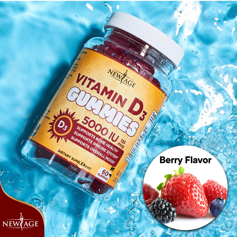 New Age Vitamin D3 Gummies USA-made lab setting