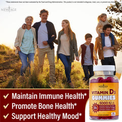 New Age Vitamin D3 Gummies 3-pack box on kitchen counter