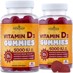 NEW AGE Vitamin D3 gummies bottle front for daily immune support