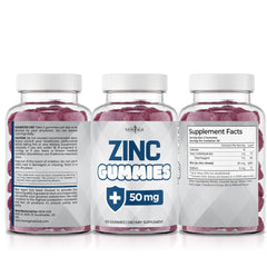 New Age Zinc Gummies allergen-free claim emphasizing dairy-free, nut-free options.