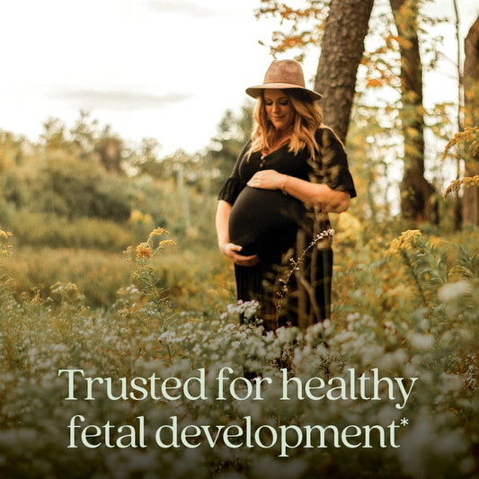 Close-up of Advanced Perfect Prenatal tablets for gentle, easy daily intake.