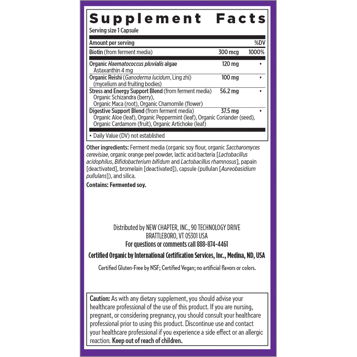 New Chapter astaxanthin from algae emphasizes skin vitality potential.
