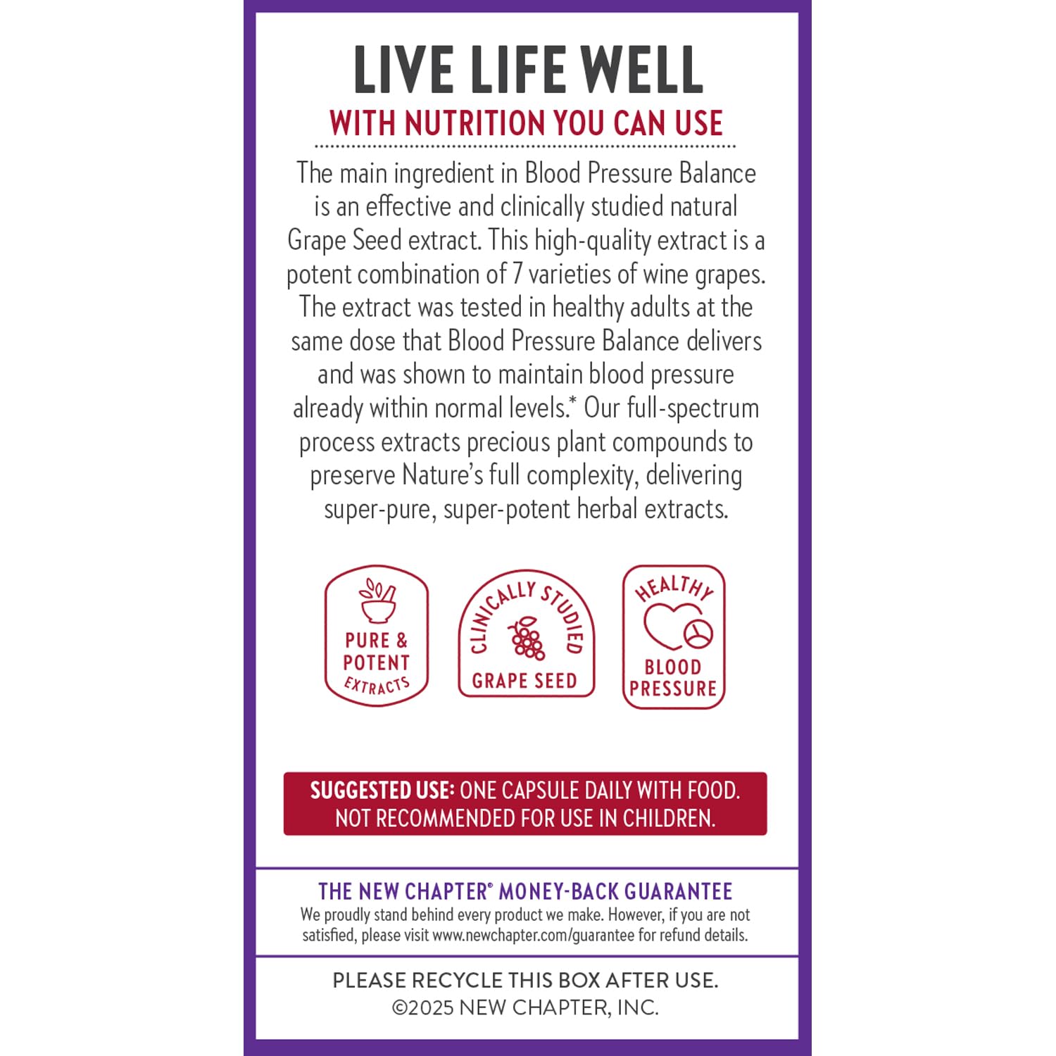 New Chapter Blood Pressure Take Care non-GMO, gluten-free formulation supports clean nutrition