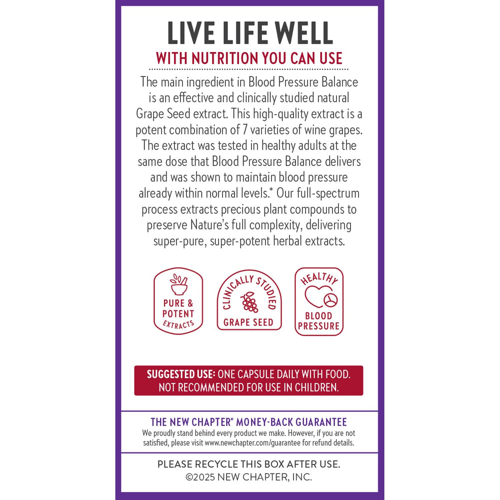 New Chapter Blood Pressure Take Care non-GMO, gluten-free formulation supports clean nutrition