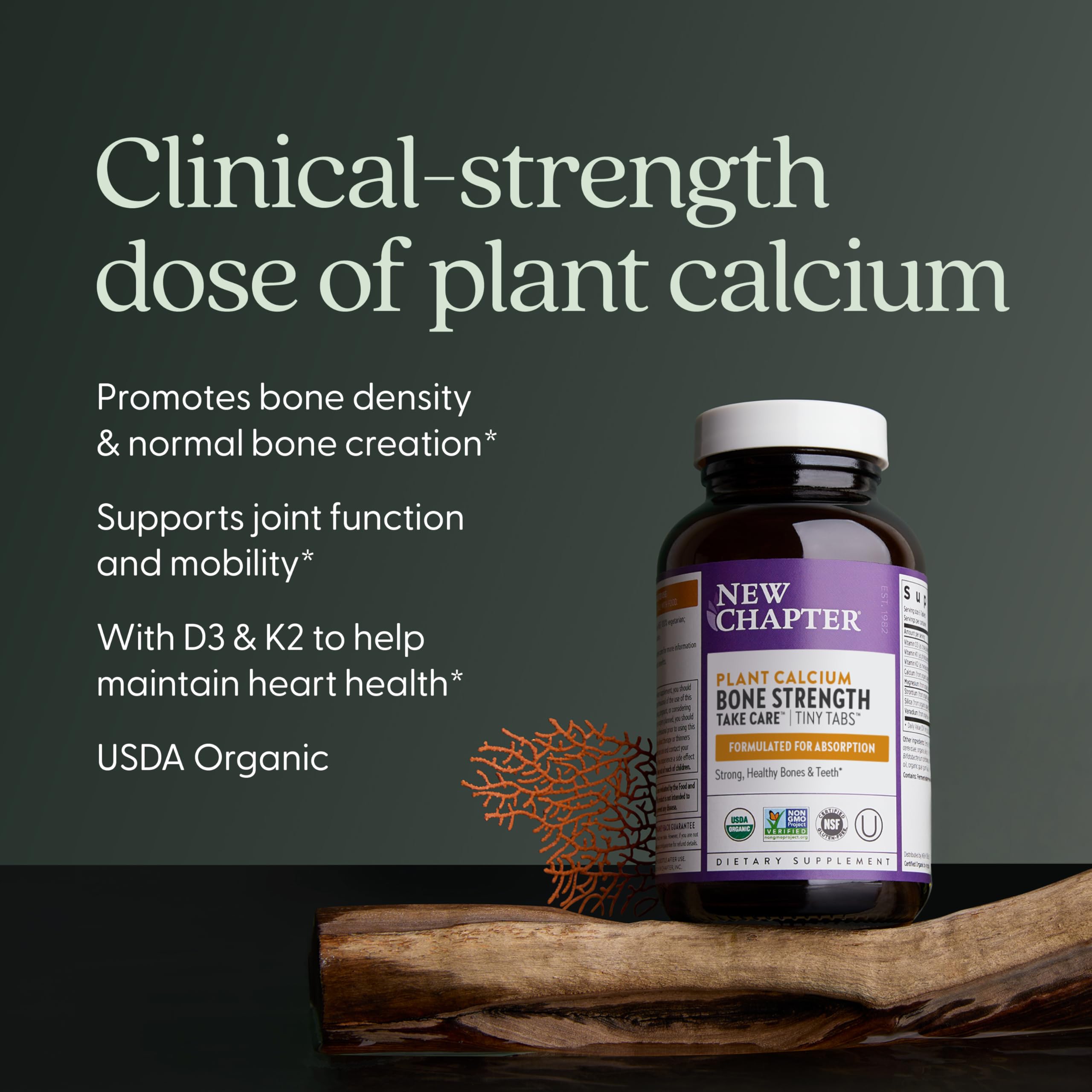 New Chapter calcium Iceland red marine algae ingredients close-up