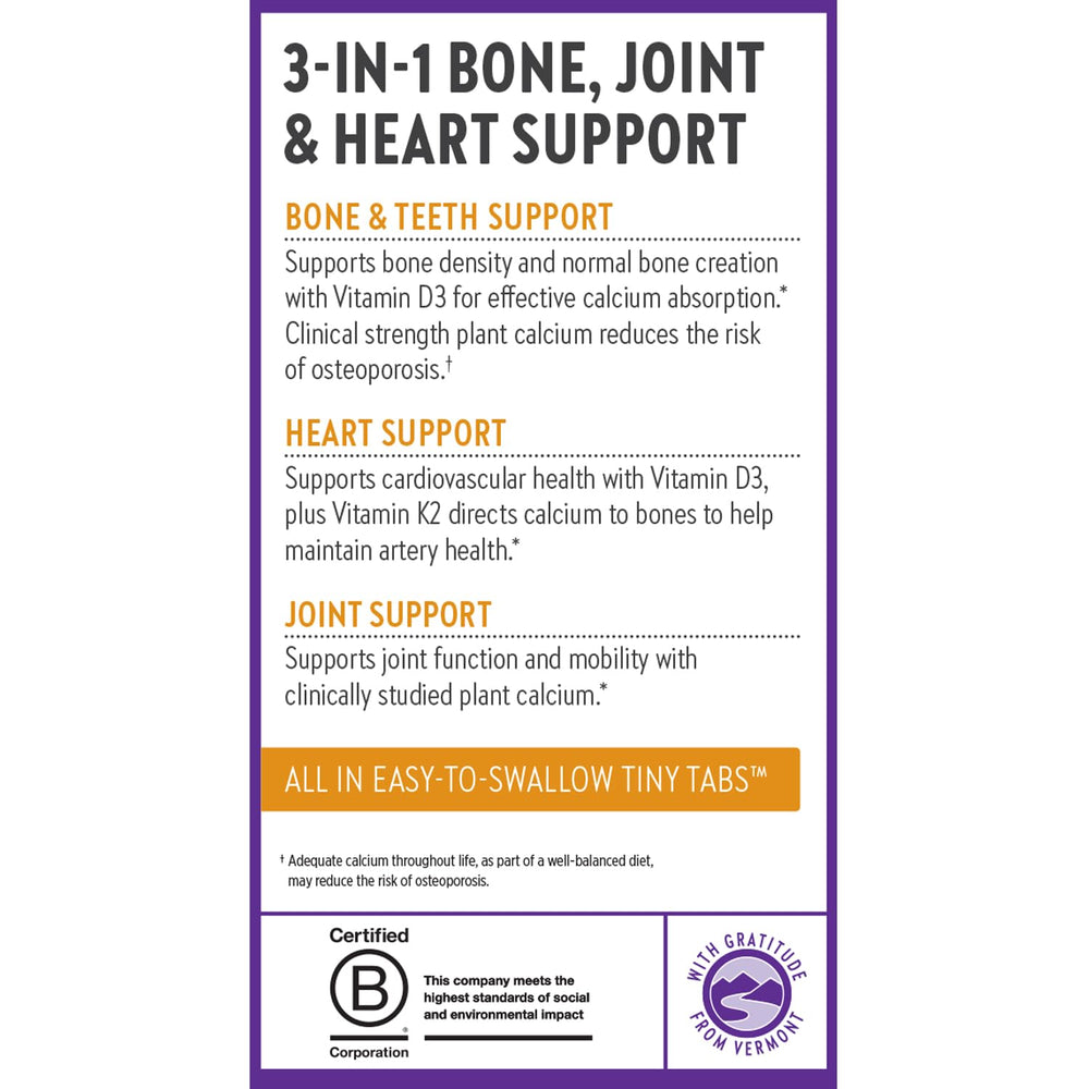 New Chapter calcium product label showing kosher and gluten-free notes