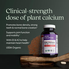 New Chapter calcium tablets slim form, easy to swallow for daily use.