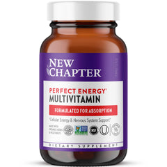 New Chapter Energy Multivitamin bottle on kitchen counter for daily energy support