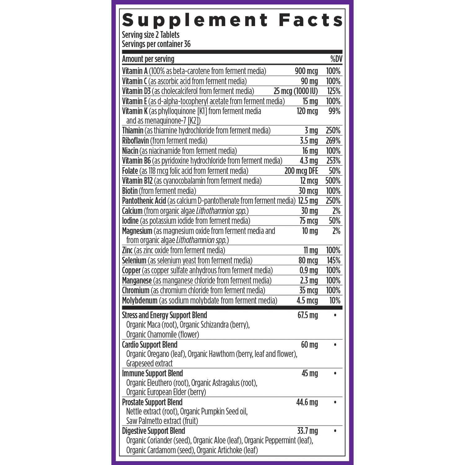 New Chapter Multivitamin advanced probiotic fermentation seal highlights culture-based nutrients.