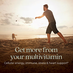 New Chapter Men's Multivitamin label detail shows fermented nutrients designed for easy absorption.