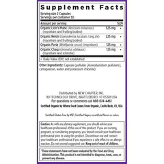 New Chapter Mind Shield ingredients label highlighting organic, non-GMO sources