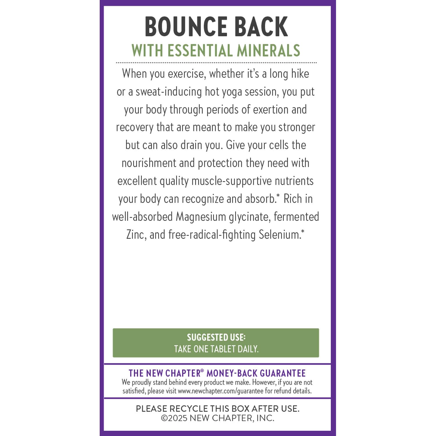 New Chapter non-GMO gluten-free kosher vegan badge on packaging