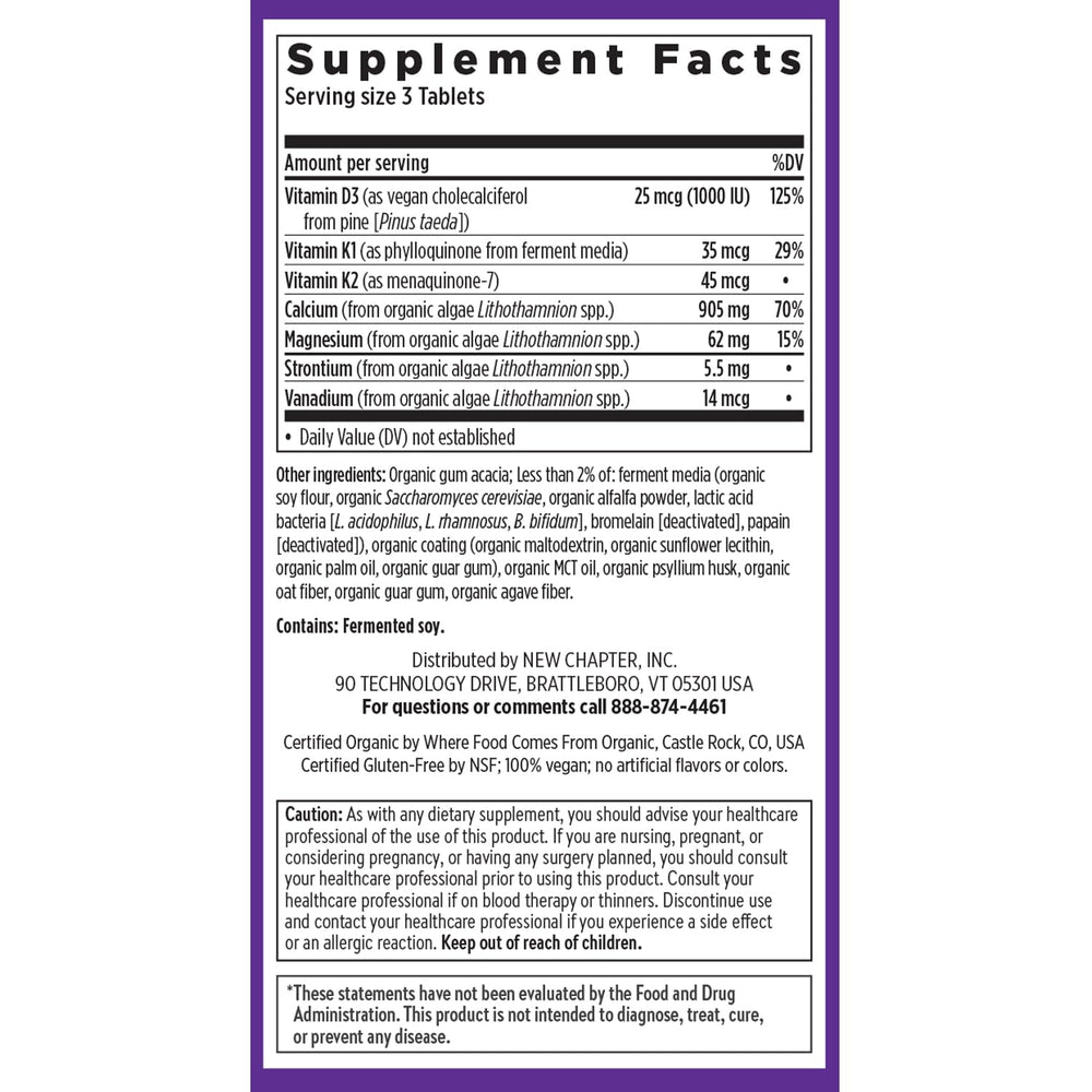 New Chapter non-GMO verified mark reinforces clean, plant-based formulation.