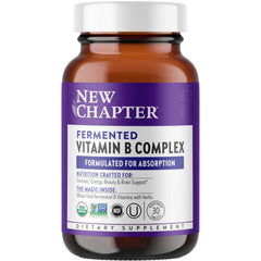 New Chapter bottle with seal showcases fermented B complex for daily support.