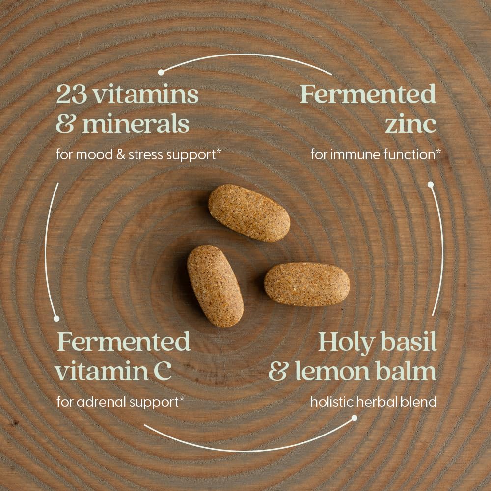 New Chapter Perfect Calm capsules with water illustrate easy, gentle daily supplementation.