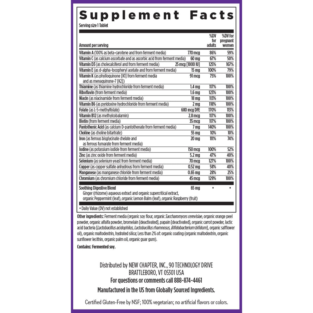 New Chapter Prenatal methylfolate and choline support for mom and baby.