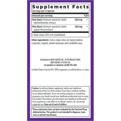 Non-GMO seal on New Chapter Holy Basil Force bottle.