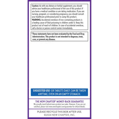 New Chapter Tiny Tabs bottle and label showing dosage and nutritional highlights