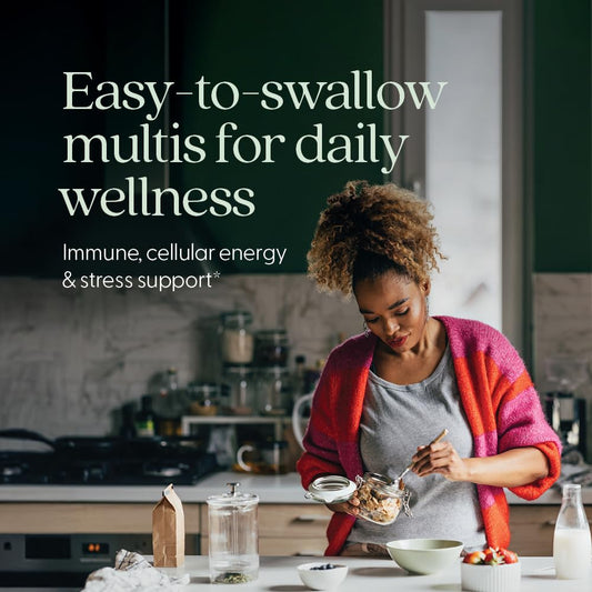 New Chapter Tiny Tabs fermented vitamins illustrating gentle digestion benefits