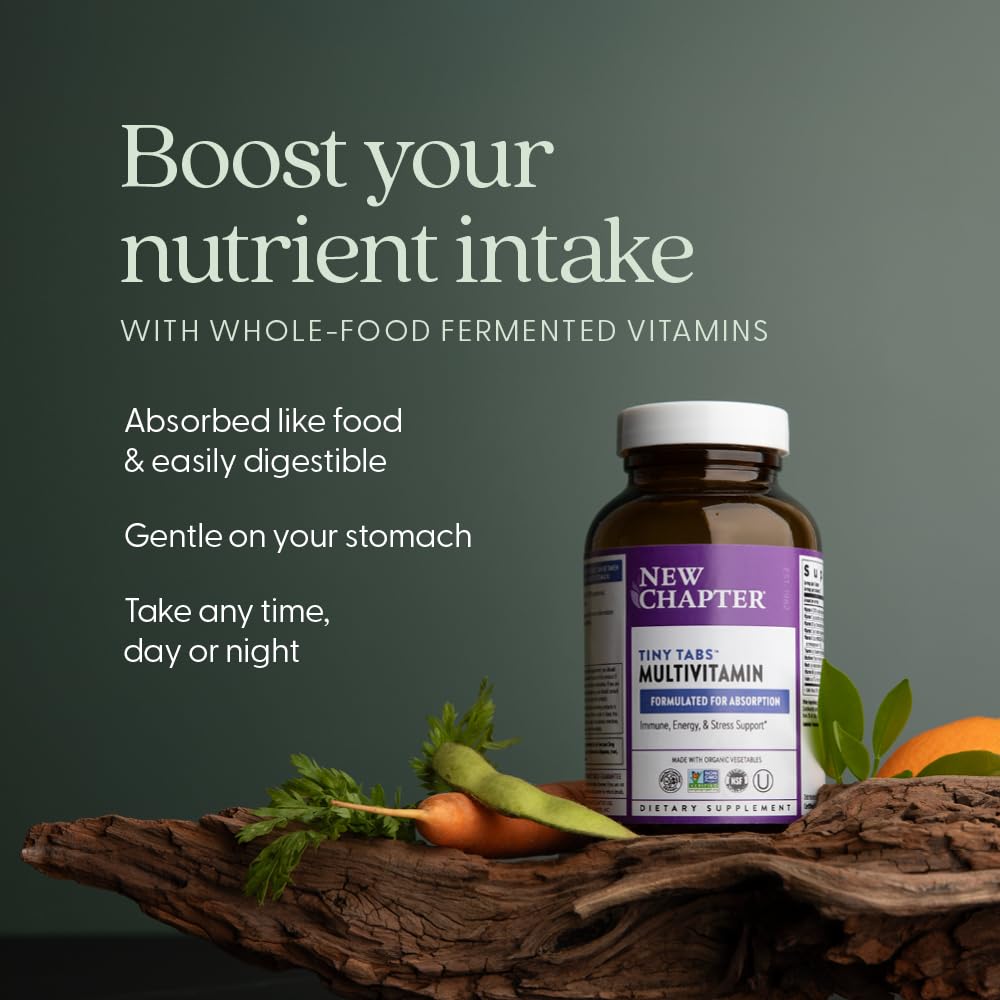 New Chapter Tiny Tabs with organic vegetables highlight quality ingredients