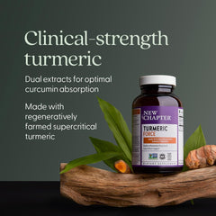 New Chapter Turmeric Force nutrition panel with dosage guidance.