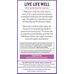 New Chapter Wholemega for Moms prenatal and postnatal wellness visuals.