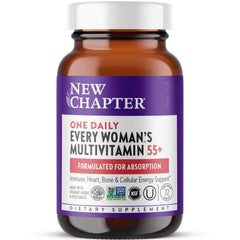 New Chapter Women’s 55+ one-daily multivitamin bottle supports gentle daily immune health and energy
