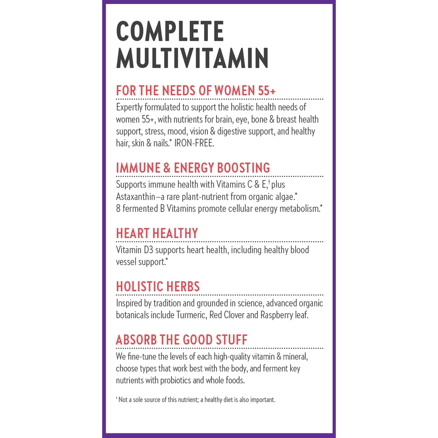 New Chapter Women’s Multivitamin 55+ certifications emphasize quality and standards