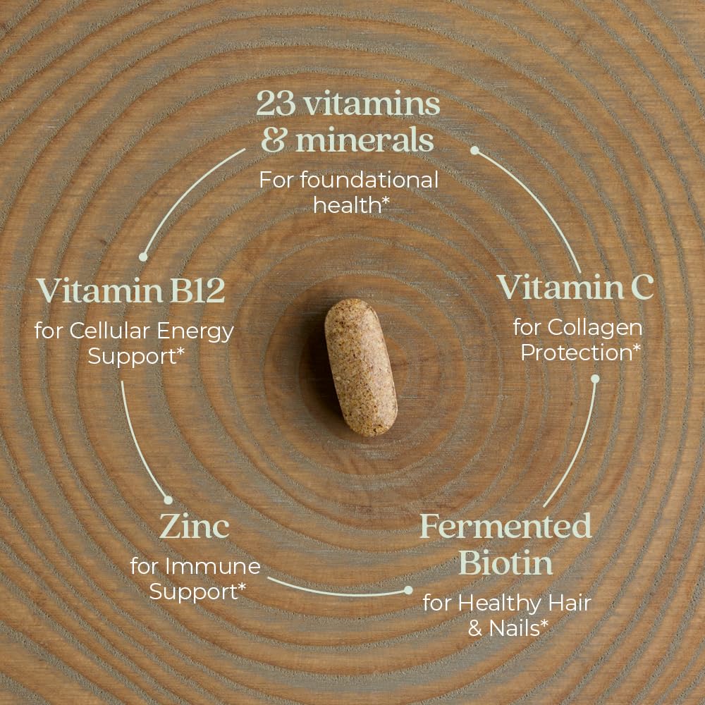 Label on New Chapter multivitamin highlights organic herbs and certifications