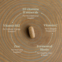 Label on New Chapter multivitamin highlights organic herbs and certifications