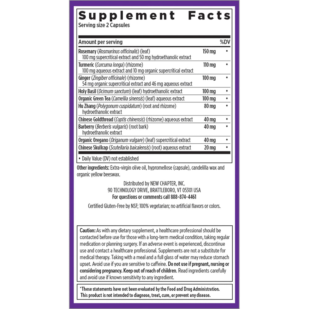New Chapter Zyflamend labeled Non-GMO and gluten-free