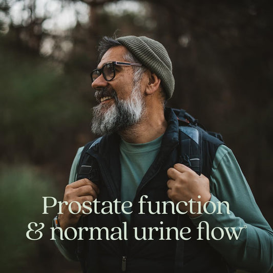 Close-up of Zyflamend Prostate label showing saw palmetto and turmeric for prostate care