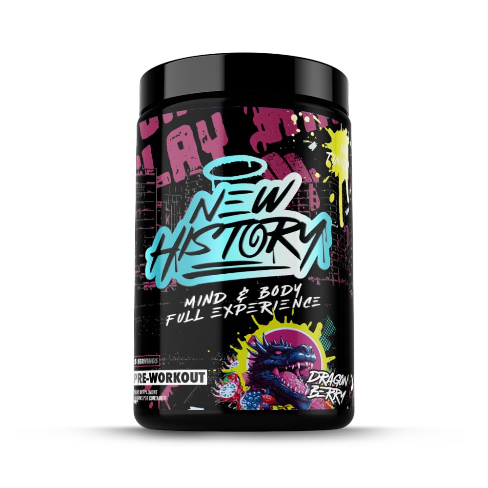 New History Mind and Body Dragon Berry bottle pour fuels focused training