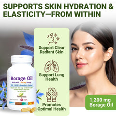 NEW ROOTS HERBAL borage oil softgels ready for easy daily use