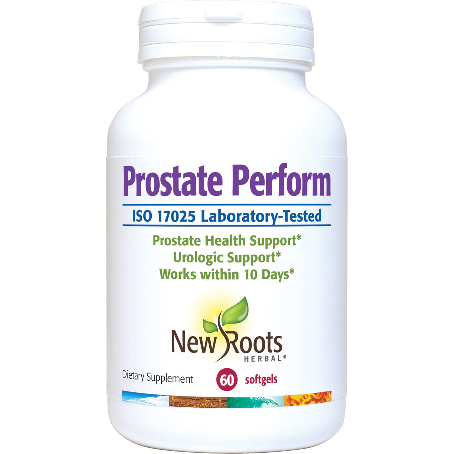 New Roots Herbal Prostate Perform bottle with 60 softgels for daily prostate support.